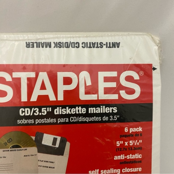 Vintage Staples CD Disc Disk Mailers 6 Pack Vntg 2002 Made In USA - Picture 5 of 10